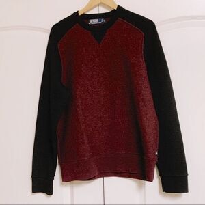 NEW 90s Polo Ralph Lauren Black Burgundy Alpaca Wool Crew Neck Sweater M